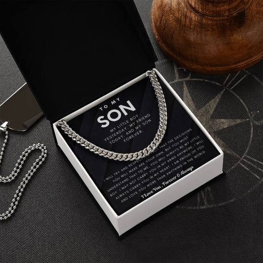 To My Son — Cuban Link Chain Necklace Gift Box | Lovibly