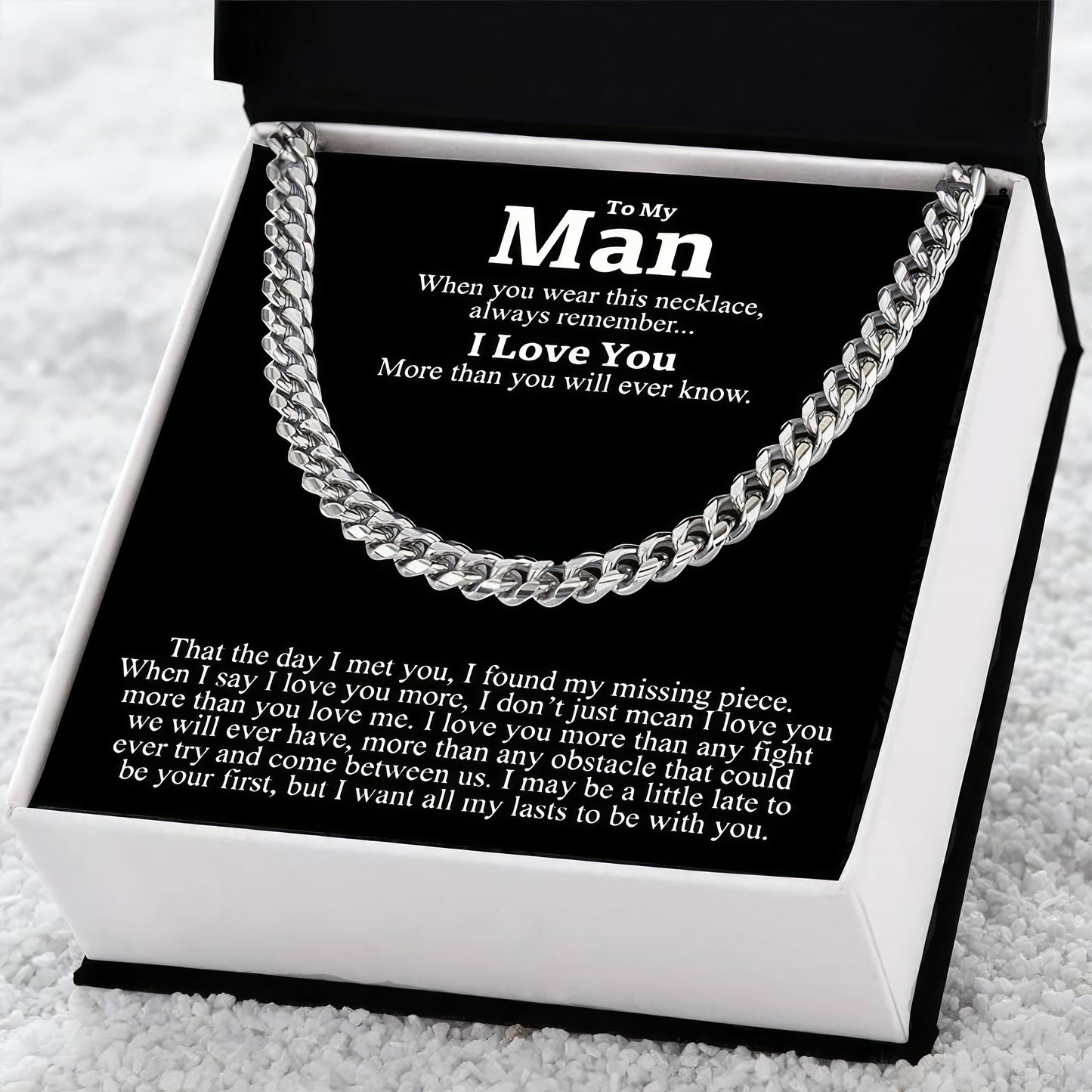 To My Man — Cuban Link Chain Necklace Gift Box | Lovibly