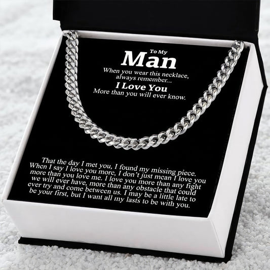 To My Man — Cuban Link Chain Necklace Gift Box | Lovibly