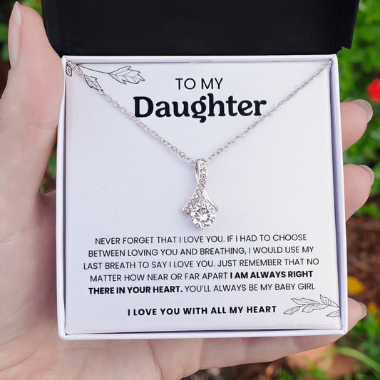 To My Daughter — Allure Ribbon Necklace Gift Box