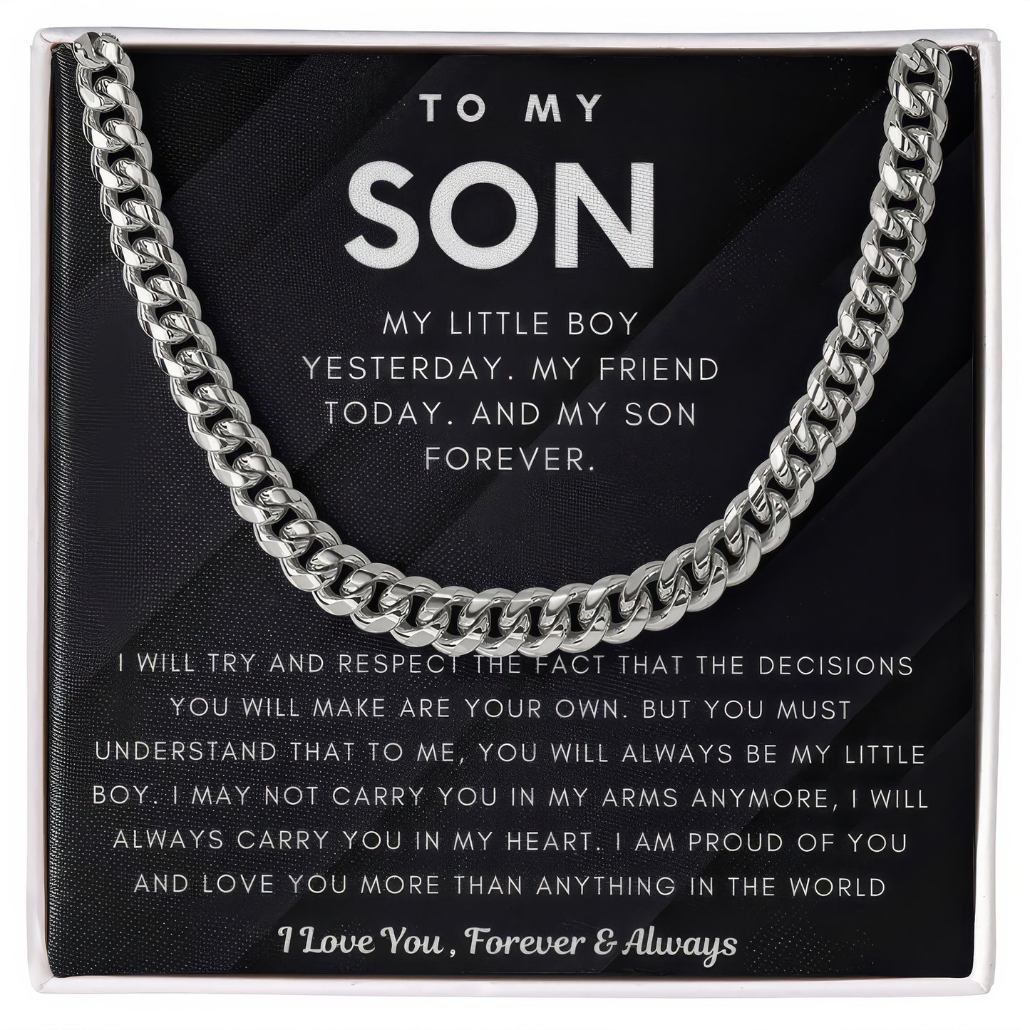 To My Son — Cuban Link Chain Necklace Gift Box | Lovibly