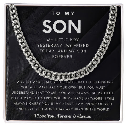 To My Son — Cuban Link Chain Necklace Gift Box | Lovibly