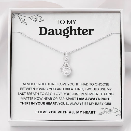 To My Daughter — Allure Ribbon Necklace Gift Box
